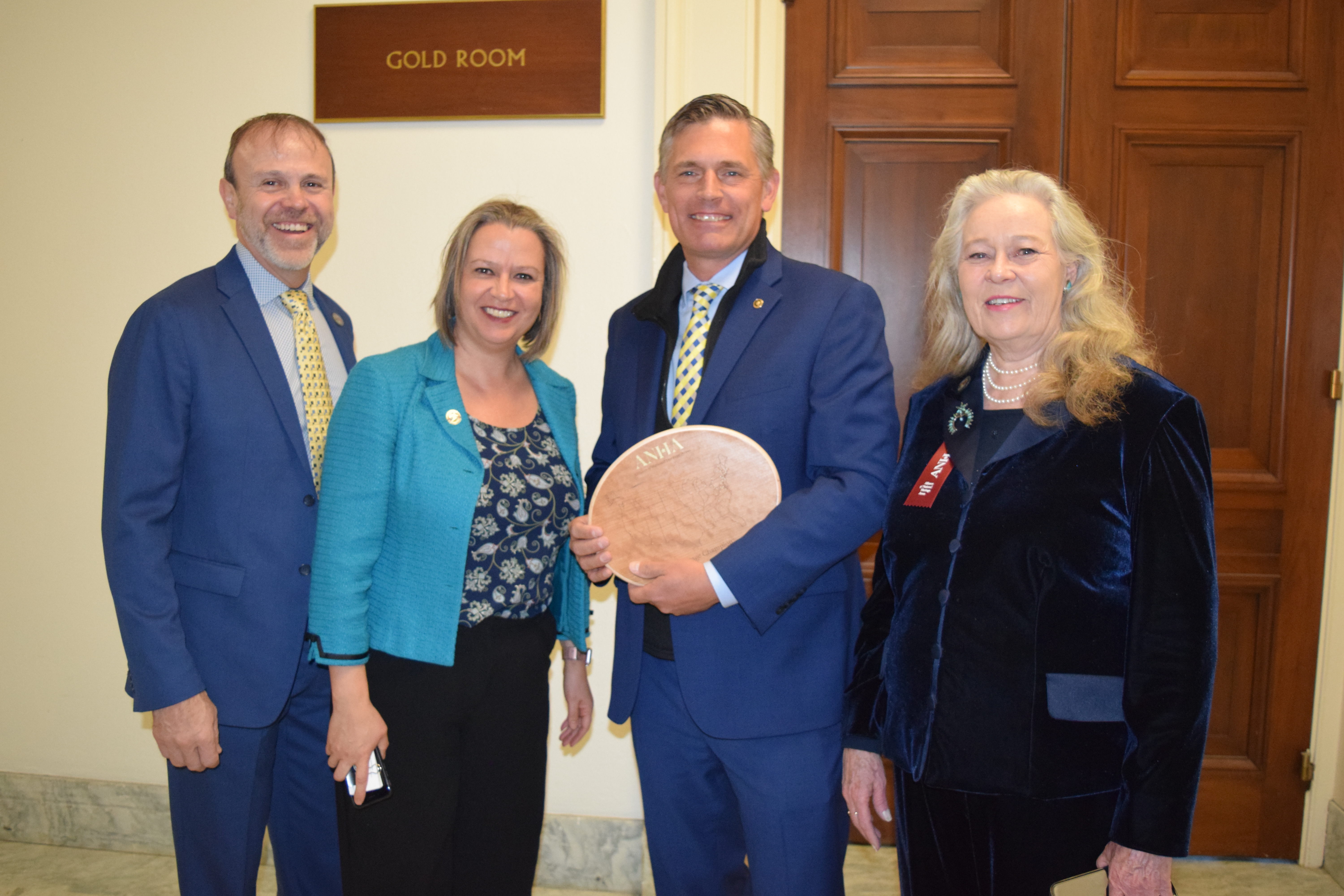 U.S. Senator Martin Heinrich receives a National Heritage Area Champion award from the Alliance for National Heritage Areas
