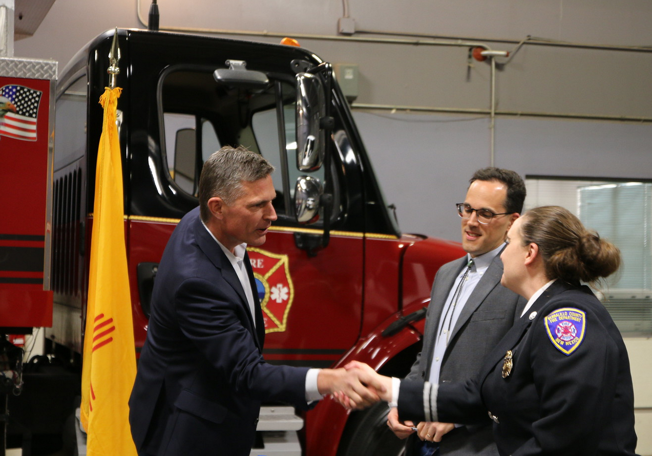 U.S. Senator Martin Heinrich meets with first responders at Bernalillo County Fire Department Station 33, April 4, 2023.