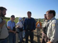 Senator Heinrich tours the Bosque del Apache National Wildlife Refuge to discuss water and ecosystem management.
